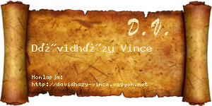 Dávidházy Vince névjegykártya
