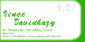 vince davidhazy business card